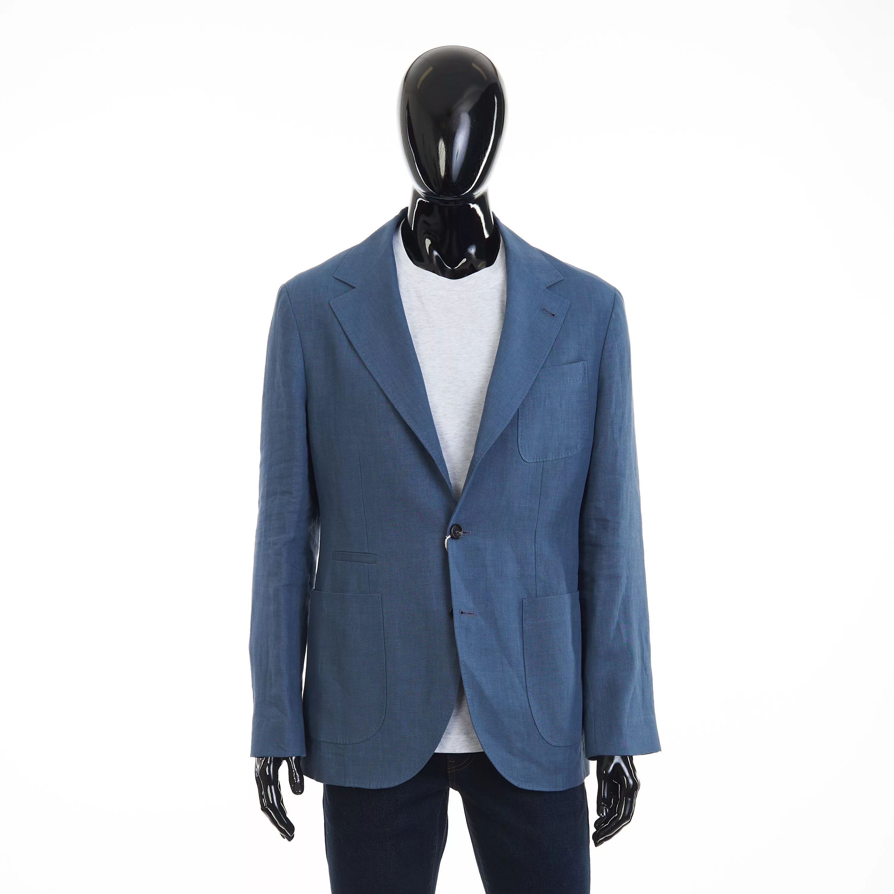 Brunello Cucinelli Blazers Brunello Cucinelli Deconstructed Blazer Jacket - Patch Pockets Blue