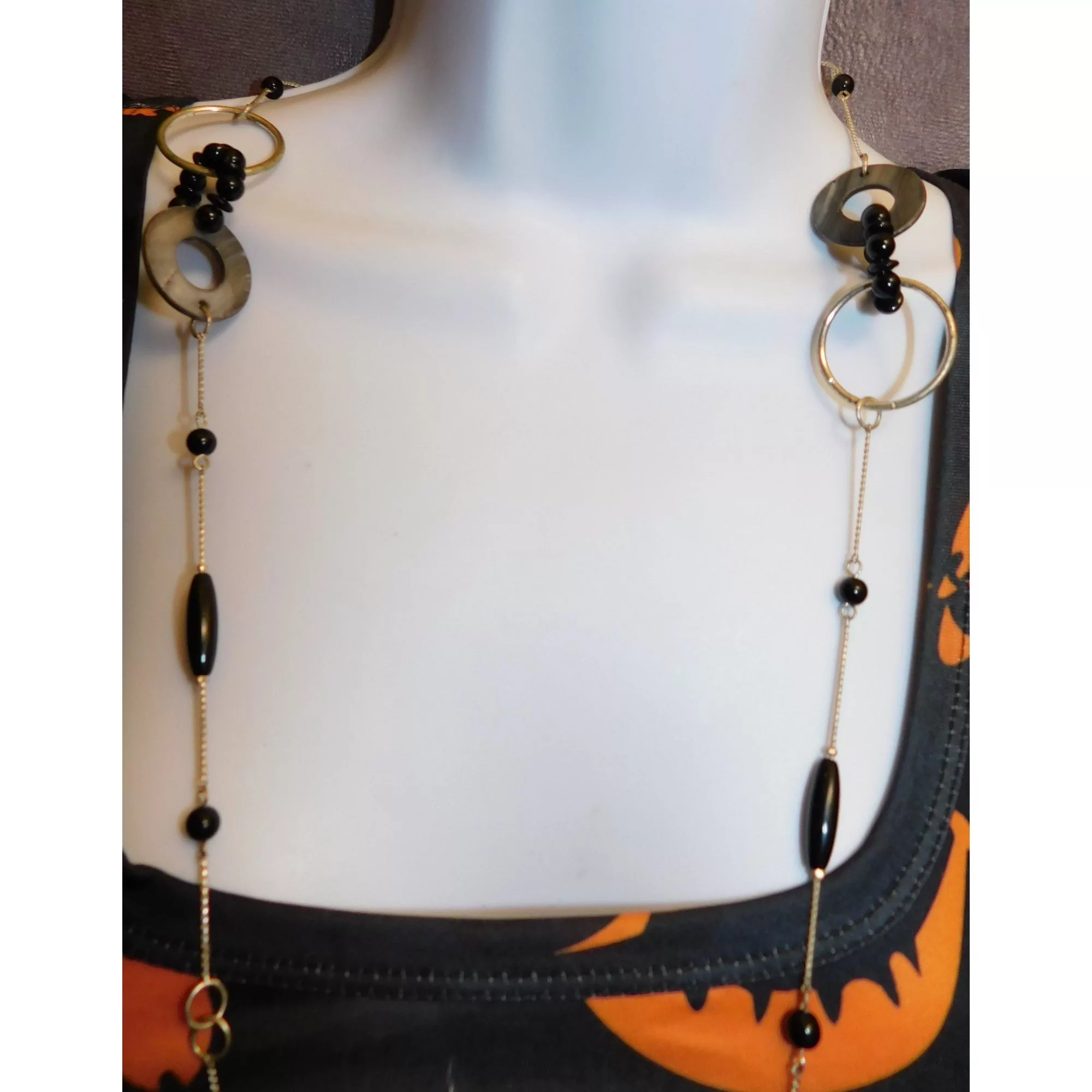 Other Necklaces Other Black And Silver Abstract Necklace Multi