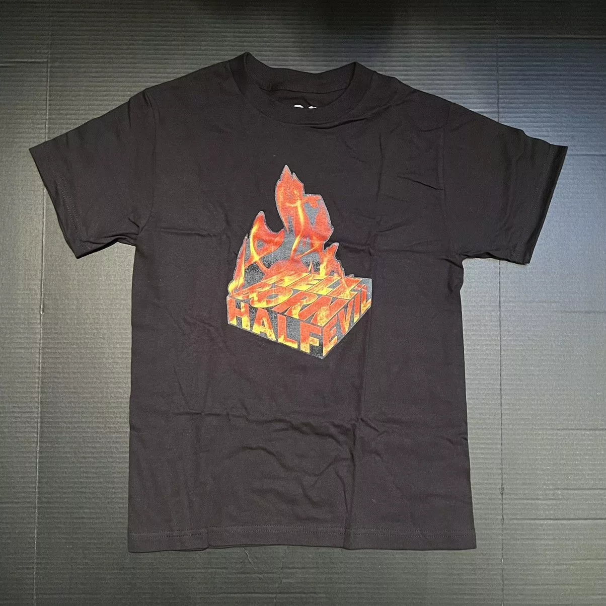Half Evil Short Sleeve T Shirts Half Evil 333 Hell Born Fire T-Shirt - Black SM