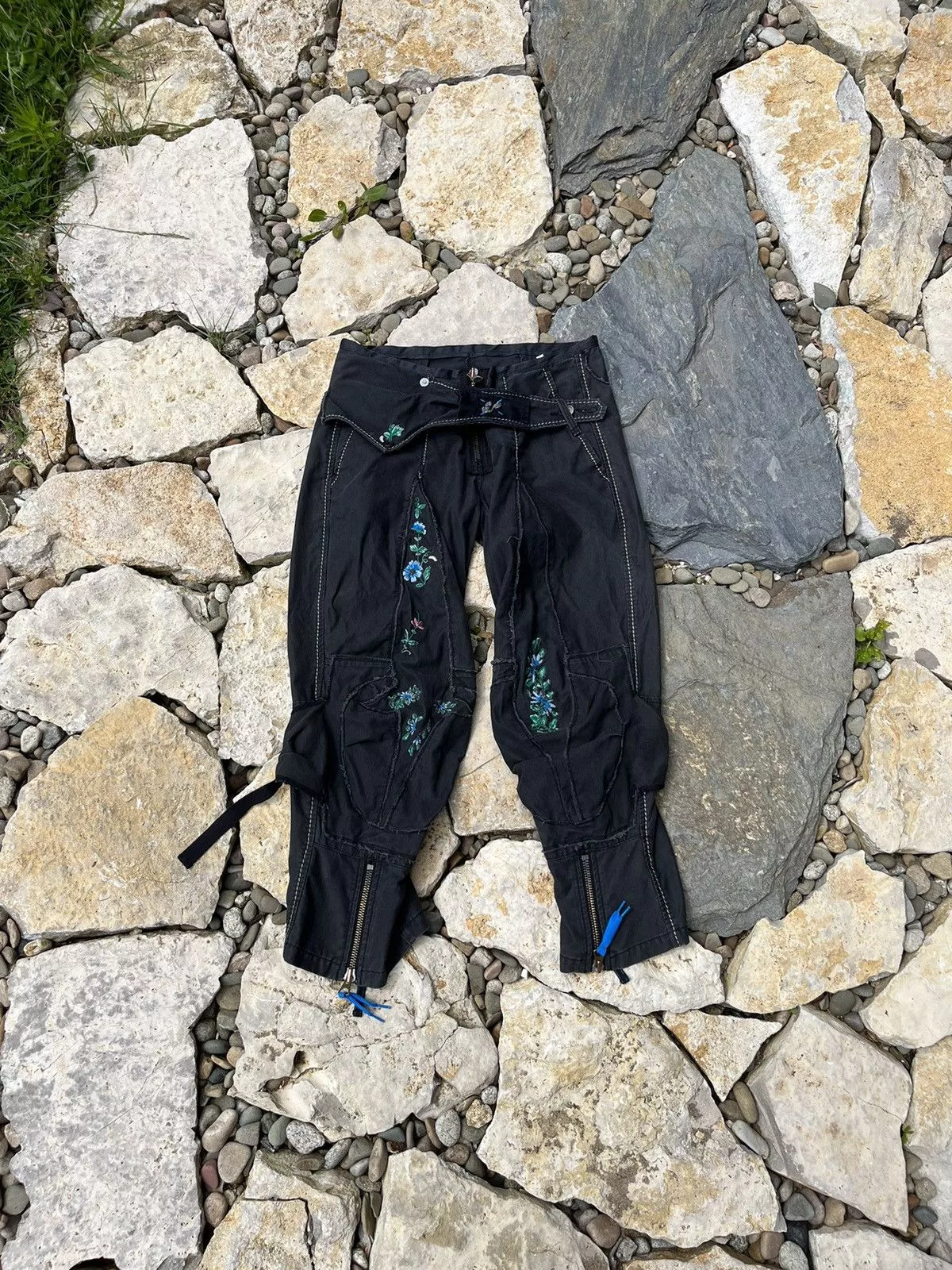 Marithe + Francois Girbaud Pants Marithe + Francois Girbaud Vintage Marithe Francois Girbaud floral y2k bondage pants Black