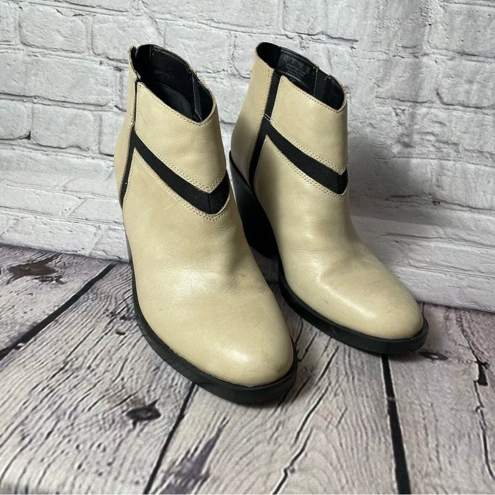 Other Boots Other Naya Atom Ankle Boots Taupe Black Leather Size 8 Brown