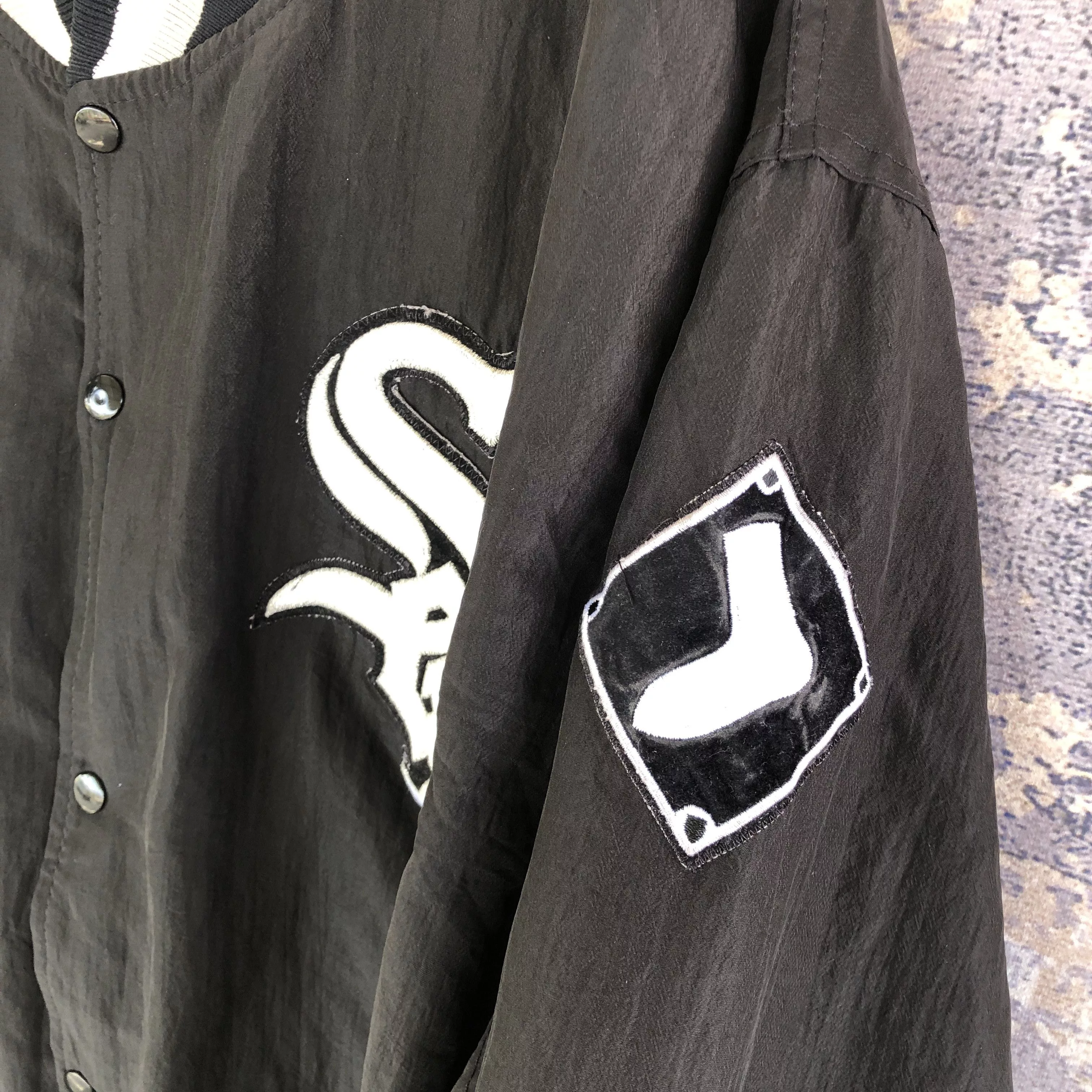 MLB Light Jackets MLB × Vintage Chicago White Sox Baseball Jacket MLB Varsity Jacket Multi