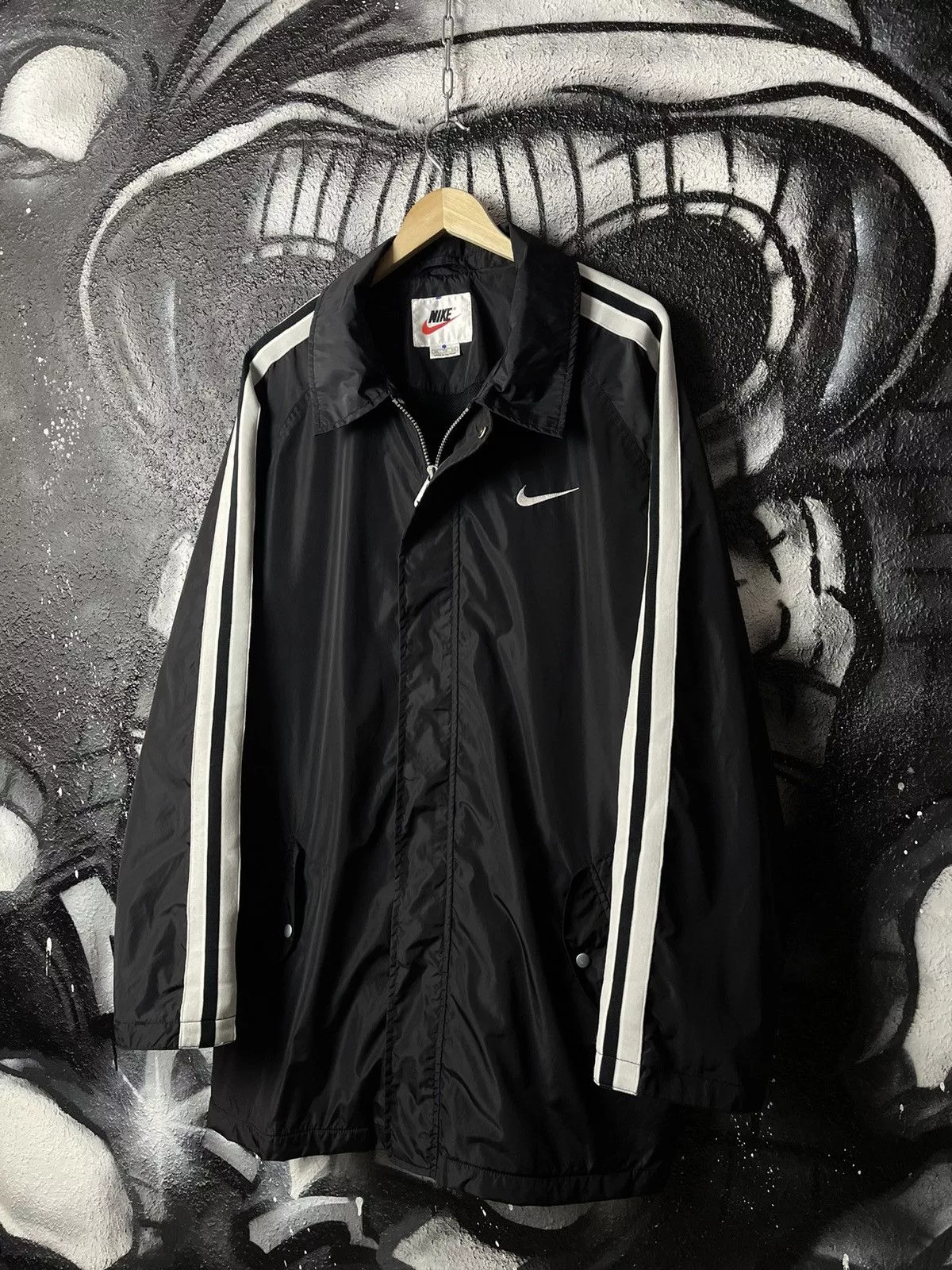 Nike Raincoats Nike × Vintage Nike Vintage Coach Jacket Men’s Size XXL Black Streetwear