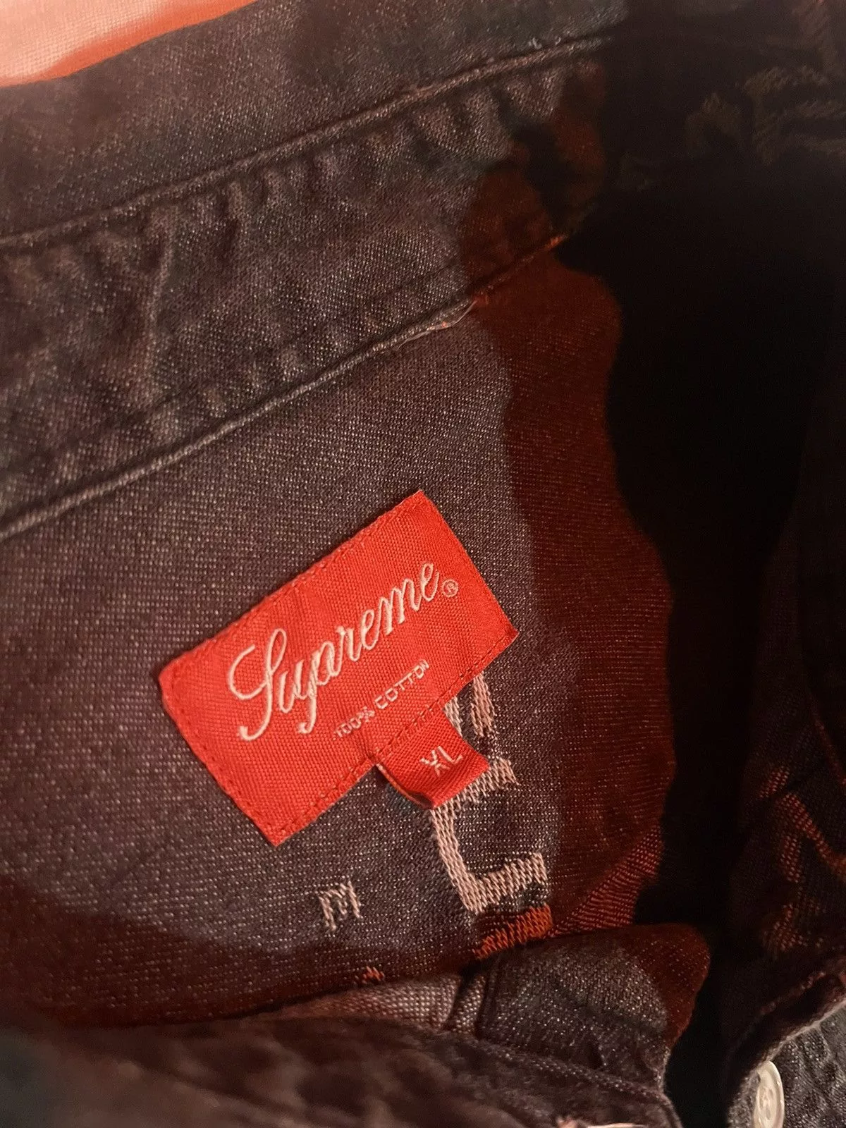 Supreme Shirts Button Ups Supreme Jacquard Denim Shirt Black