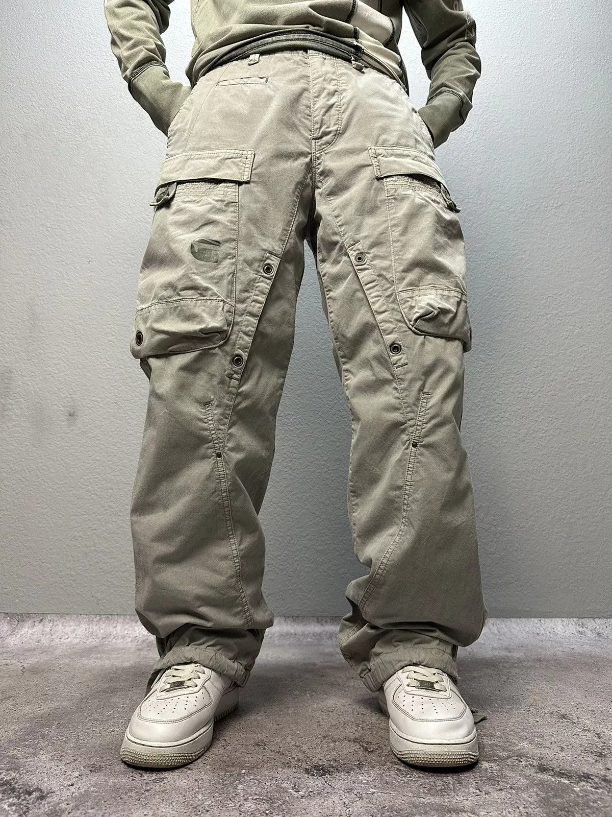 G-Star Casual Pants G-Star × Japanese Brand × Vintage Vintage G Srar Raw Y2K Baggy Fit Cargo Jeans Pants Gray
