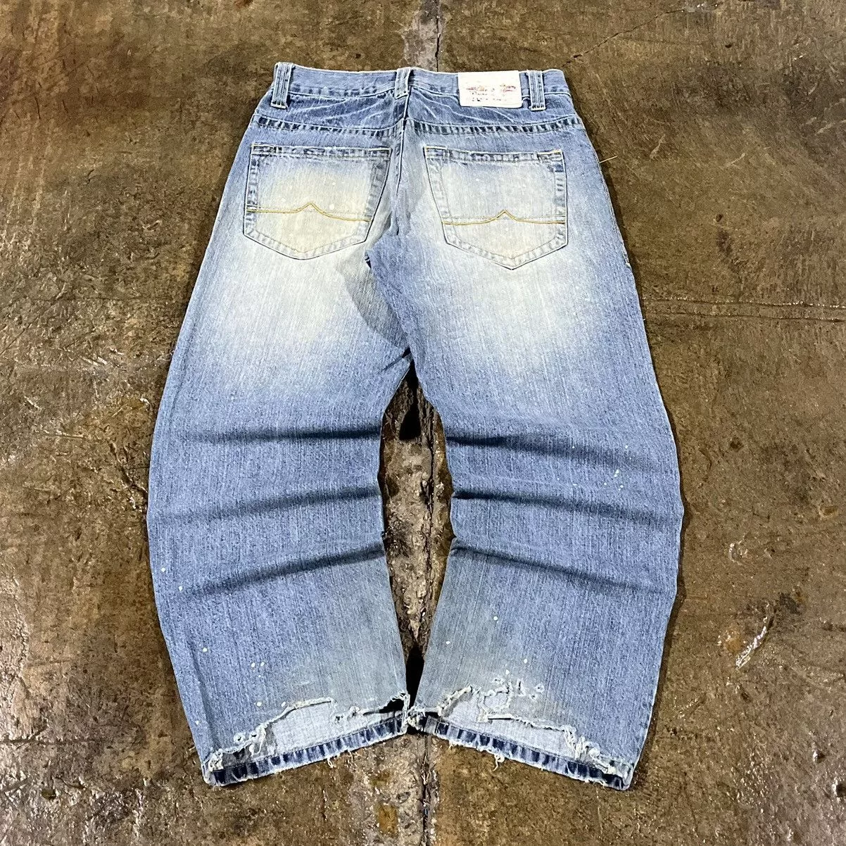 Avirex Denim Avirex × JNCO × Vintage Crazy Vintage Y2K Avirex Baggy Jeans Skater Wide Leg Faded Blue