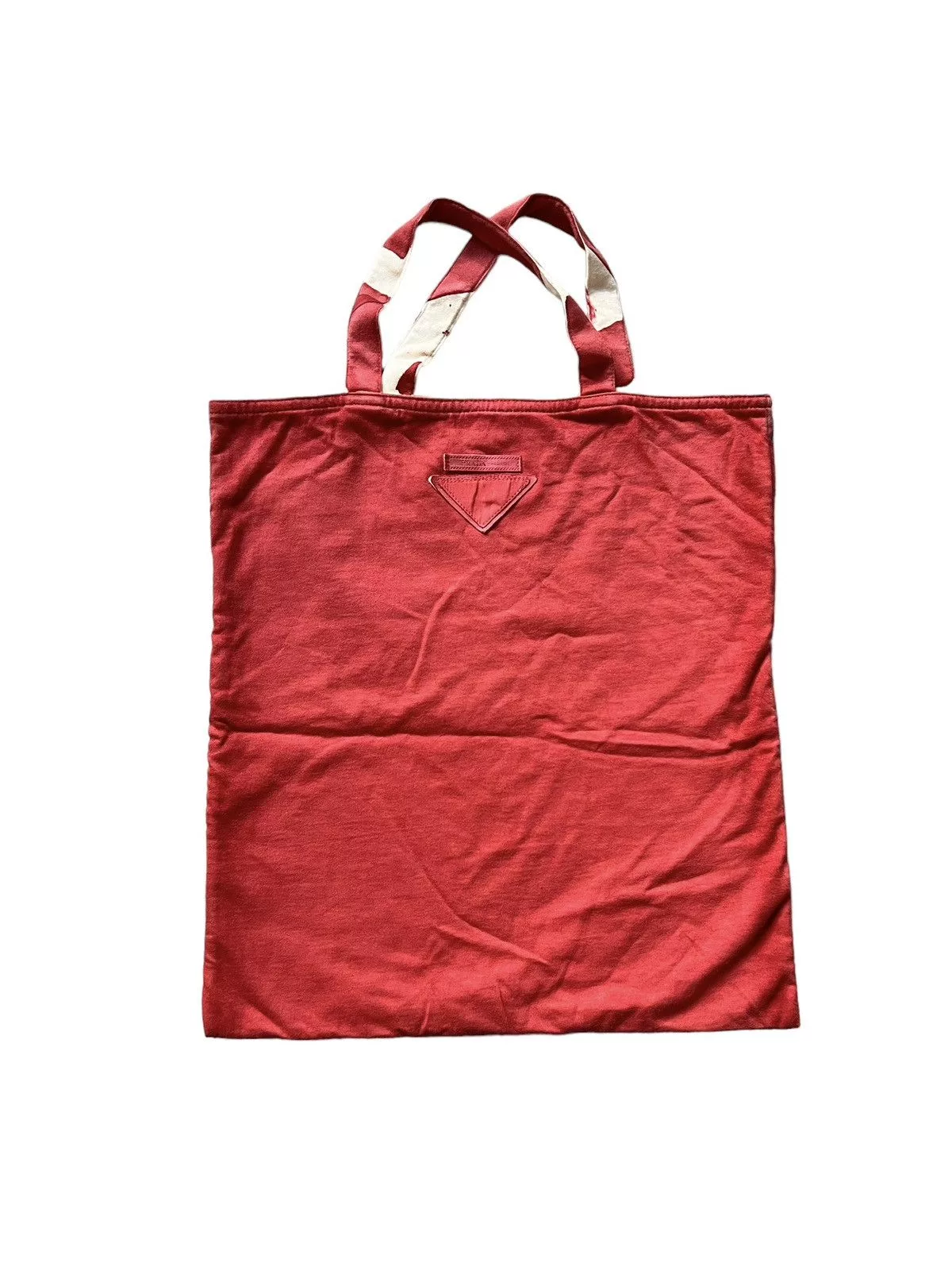 Prada Tote Bags Prada Chic White Red Fabric Tote Bag