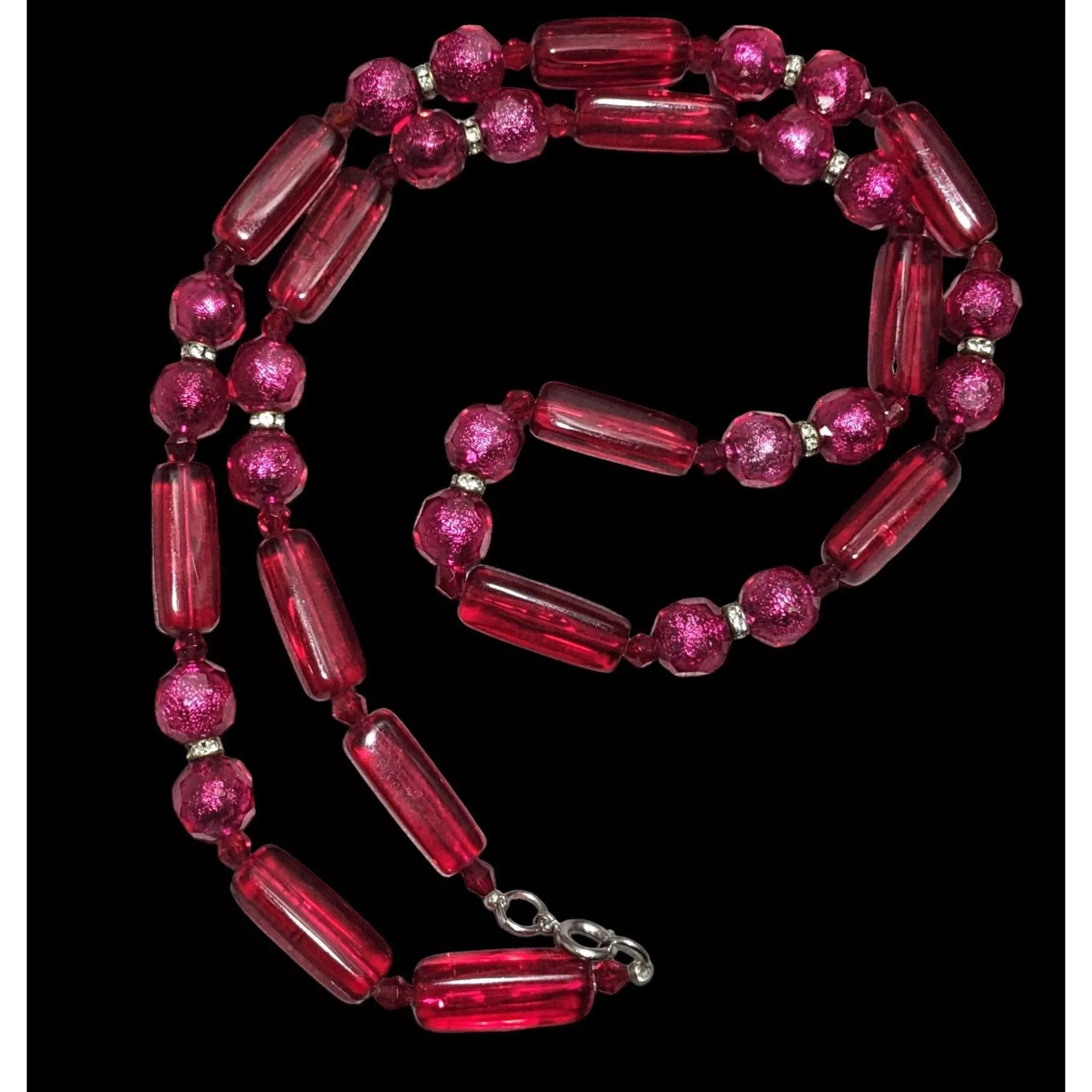 Other Necklaces Other Vintage Pink And Red Beaded Statement Necklace