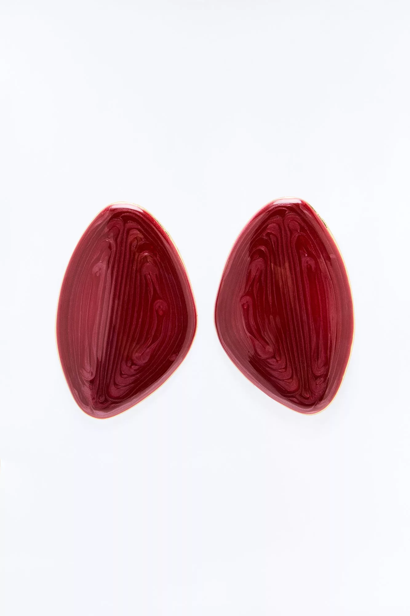 Gem Drop Earrings - Burgundy