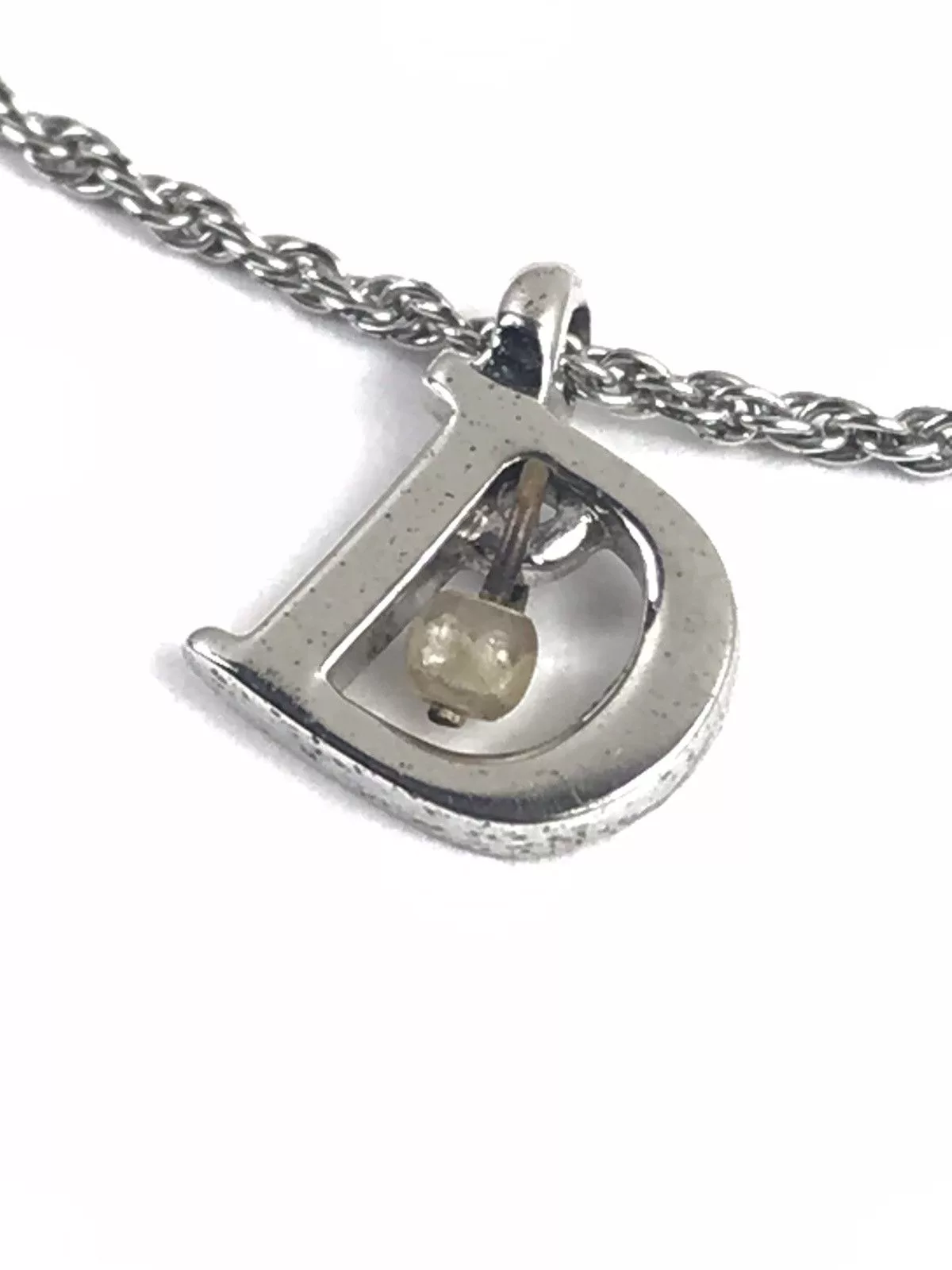Dior Necklaces Dior D with Pearl Silver