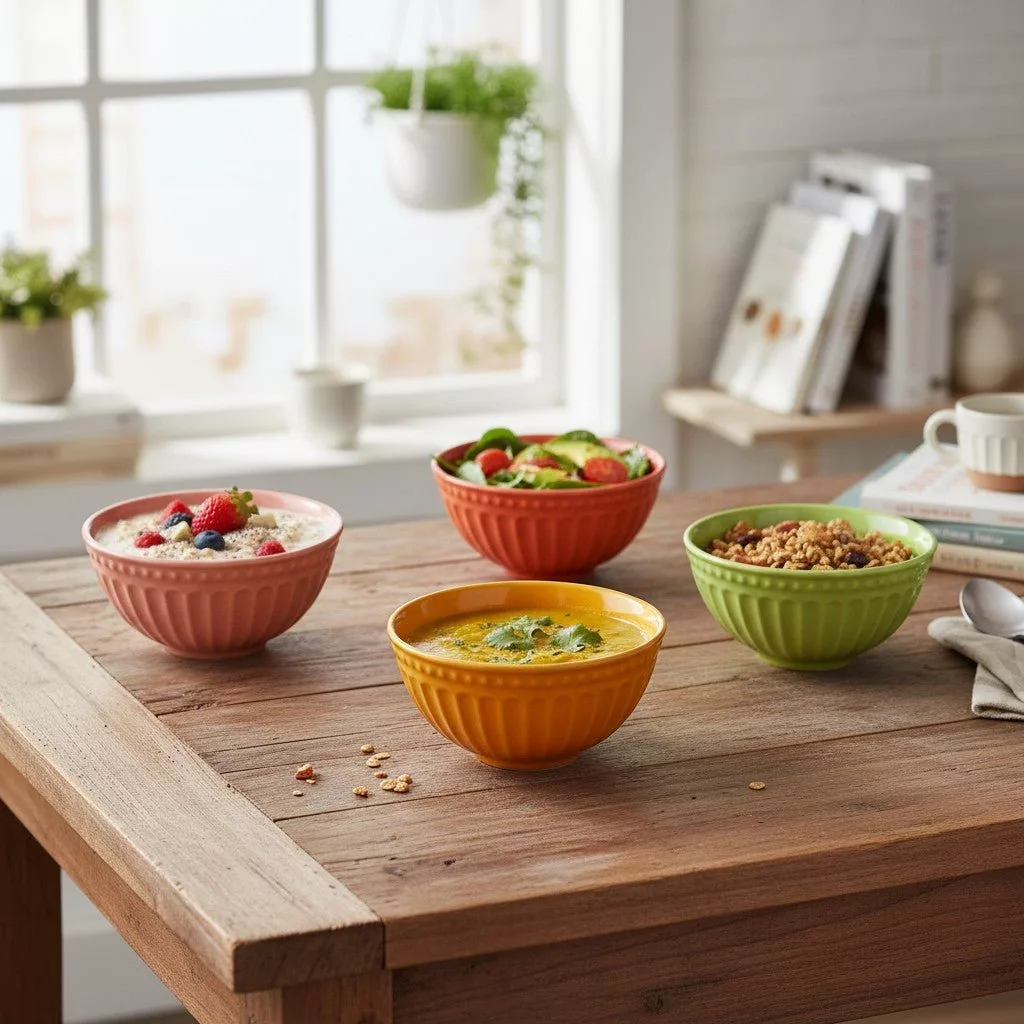 Colorful Stoneware Bowl - Curated Home Decor