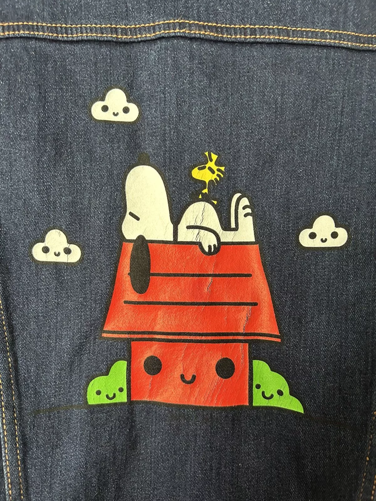Peanuts Denim Jackets jacket: sam and tury threadfast Peanuts snoopy woodstock lg Blue