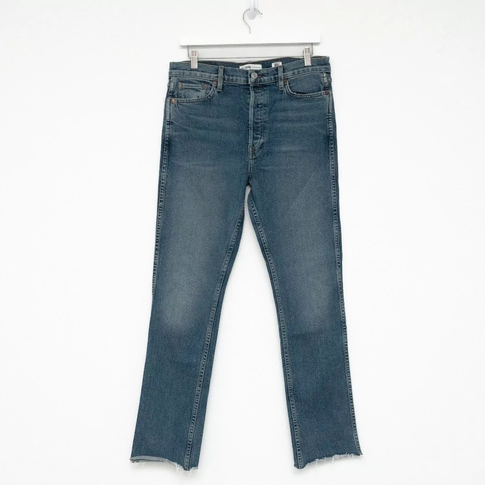 RE/DONE Jeans RE/Done. Double Needle Long Stretch Jeans In Blue.