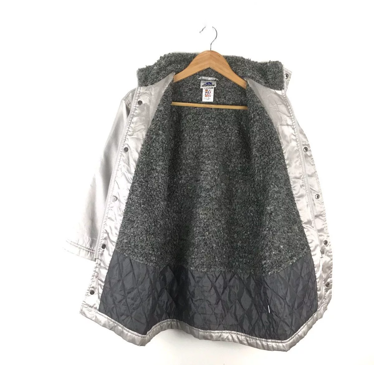 Adidas Light Jackets Vintage Adidas Zipper Button Up Medium Size Grey Jacket Gray Sportswear