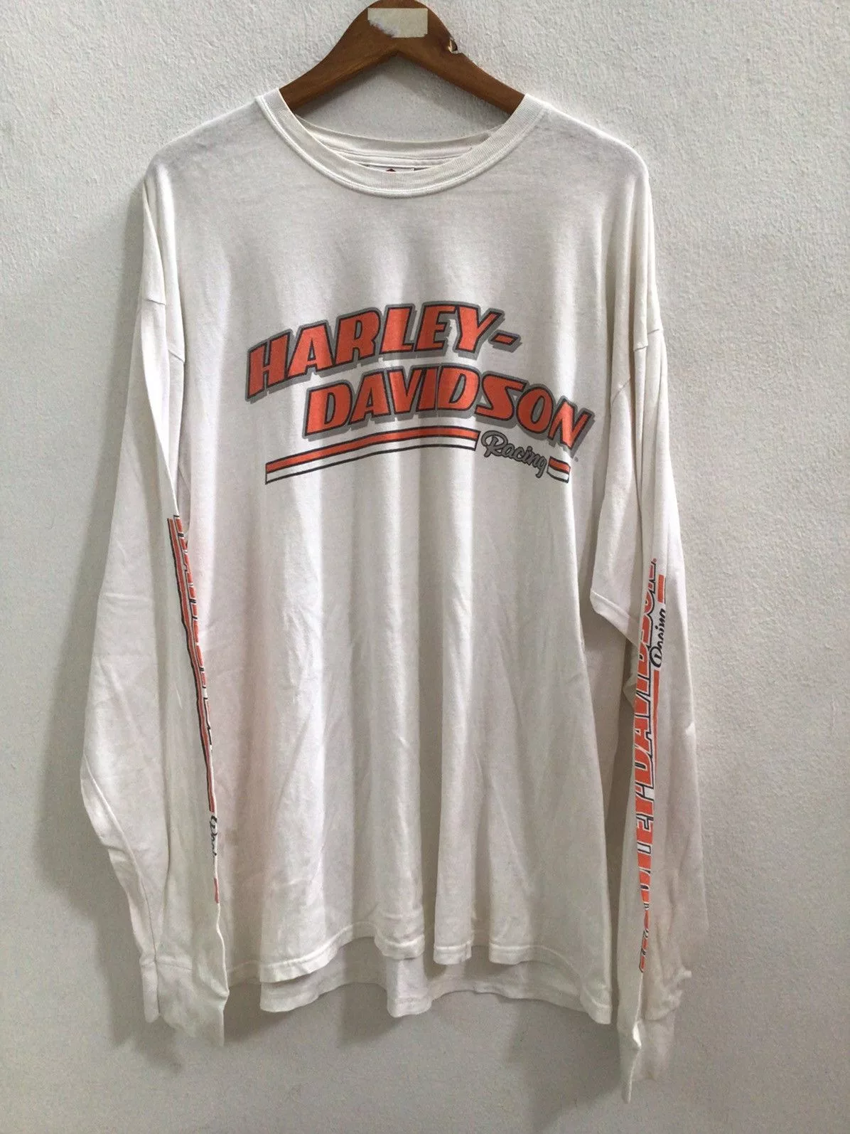 Harley Davidson Long Sleeve T Shirts Harley Davidson × Vintage Harley Davidson Long Sleeve White