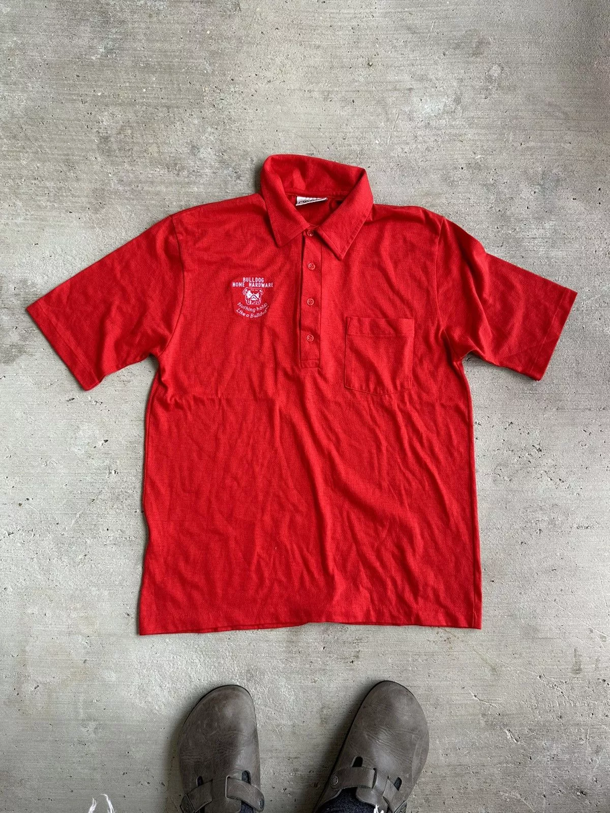 Vintage Polos Vintage Bulldog hardware Uniform Polo Shirt Red