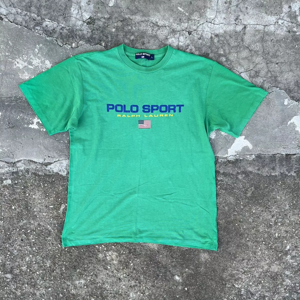 Polo Ralph Lauren Long Sleeve T Shirts Polo Ralph Lauren × Vintage Polo Sport Ralph Lauren Short Sleeve T Shirt Logo Tee y2k Green Streetwear
