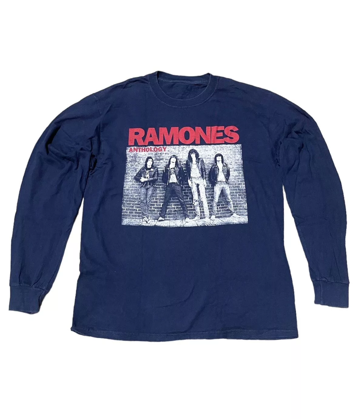 Band Tees Long Sleeve T Shirts Band Tees × Vintage Ramones x Vintage y2k T Shirt Blue