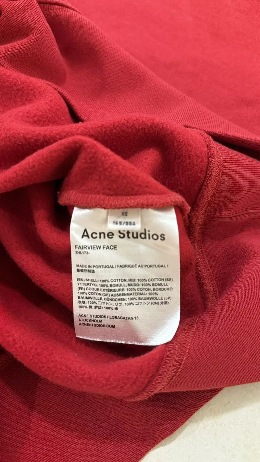 Acne Studios Sweatshirts Hoodies Acne Studios Red Crewneck