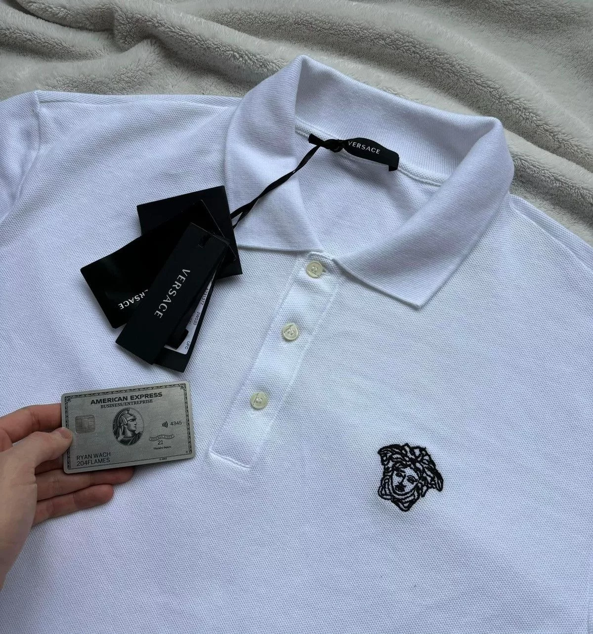 Versace Polos Versace White Medusa Polo Shirts