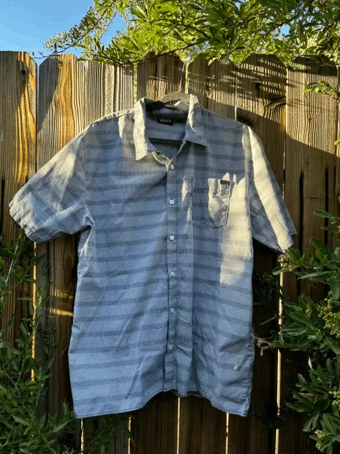 Vans Shirts Button Ups Vans Men's Grey and White Shirt Gray