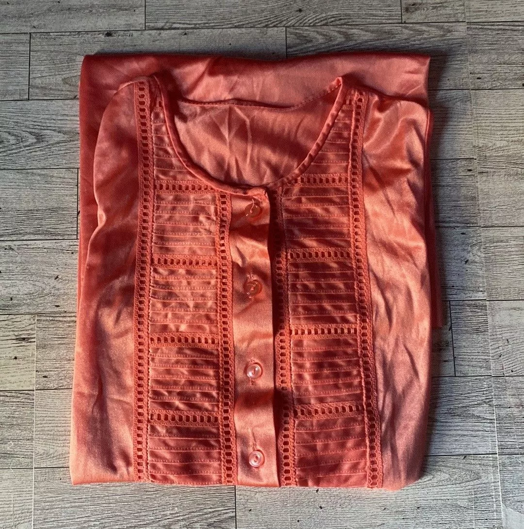 Vintage Socks Intimates Gossard Artemis, Coral, Vintage, Sleeveless Midi Nightgown Pink