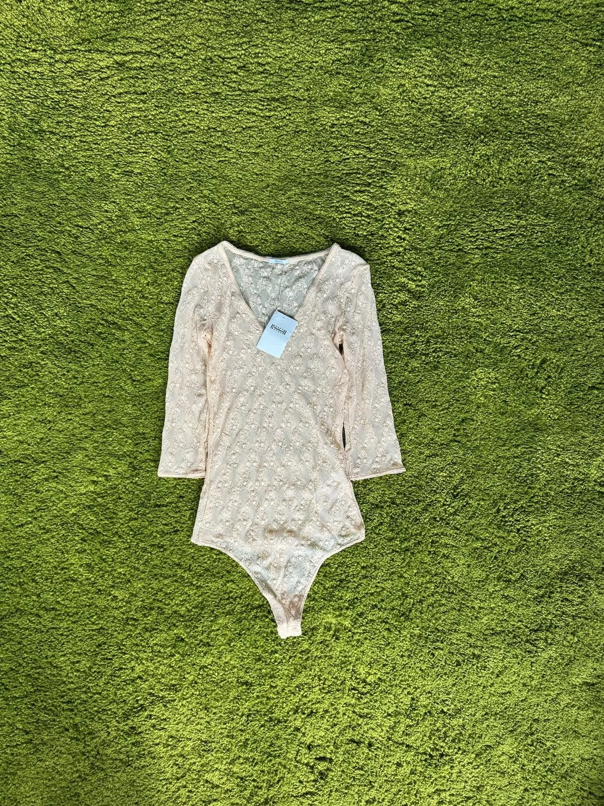 Designer Bodysuits Designer × Wolford Wolford NWT avant garde crochet bodysuit Beige Avant-Garde
