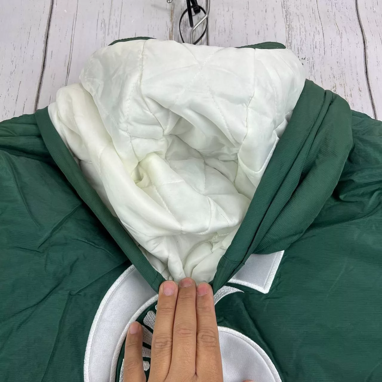 Puma Heavy Coats Puma Michigan State Spartans L NCAA Puffer Jacket Removable Hood Green