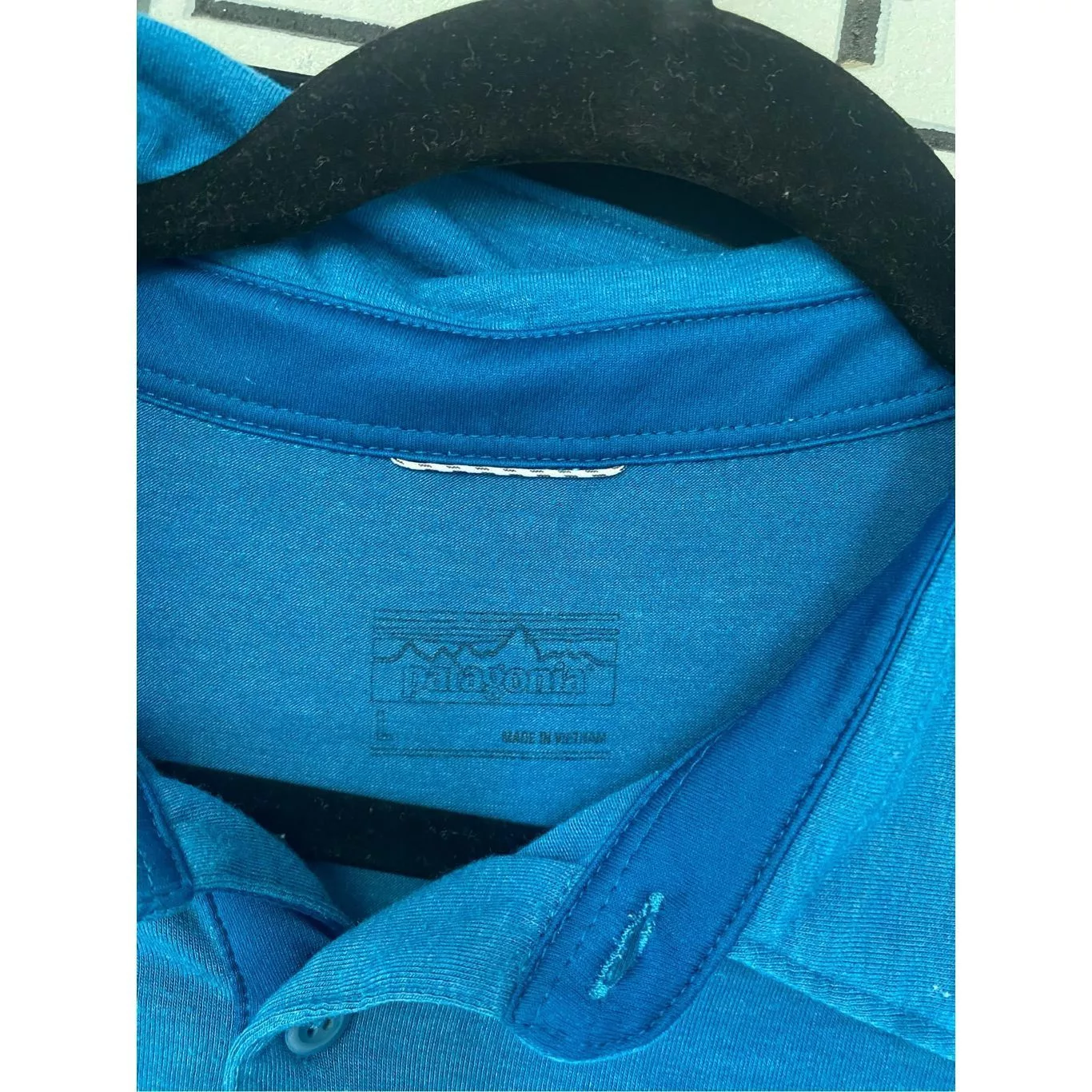 Patagonia Polos Patagonia SOFT Blue Polo Pullover Shirt, Size Large