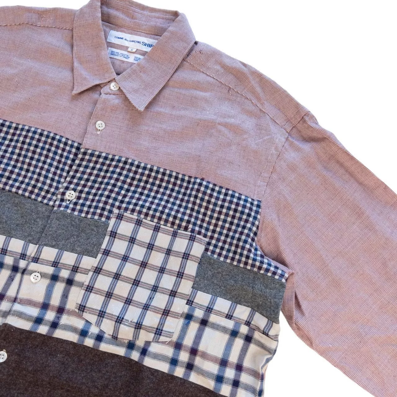 Comme des Garcons Shirts Button Ups Vintage Comme Des Garcons SHIRT Patchwork Shirt Size XL Multi