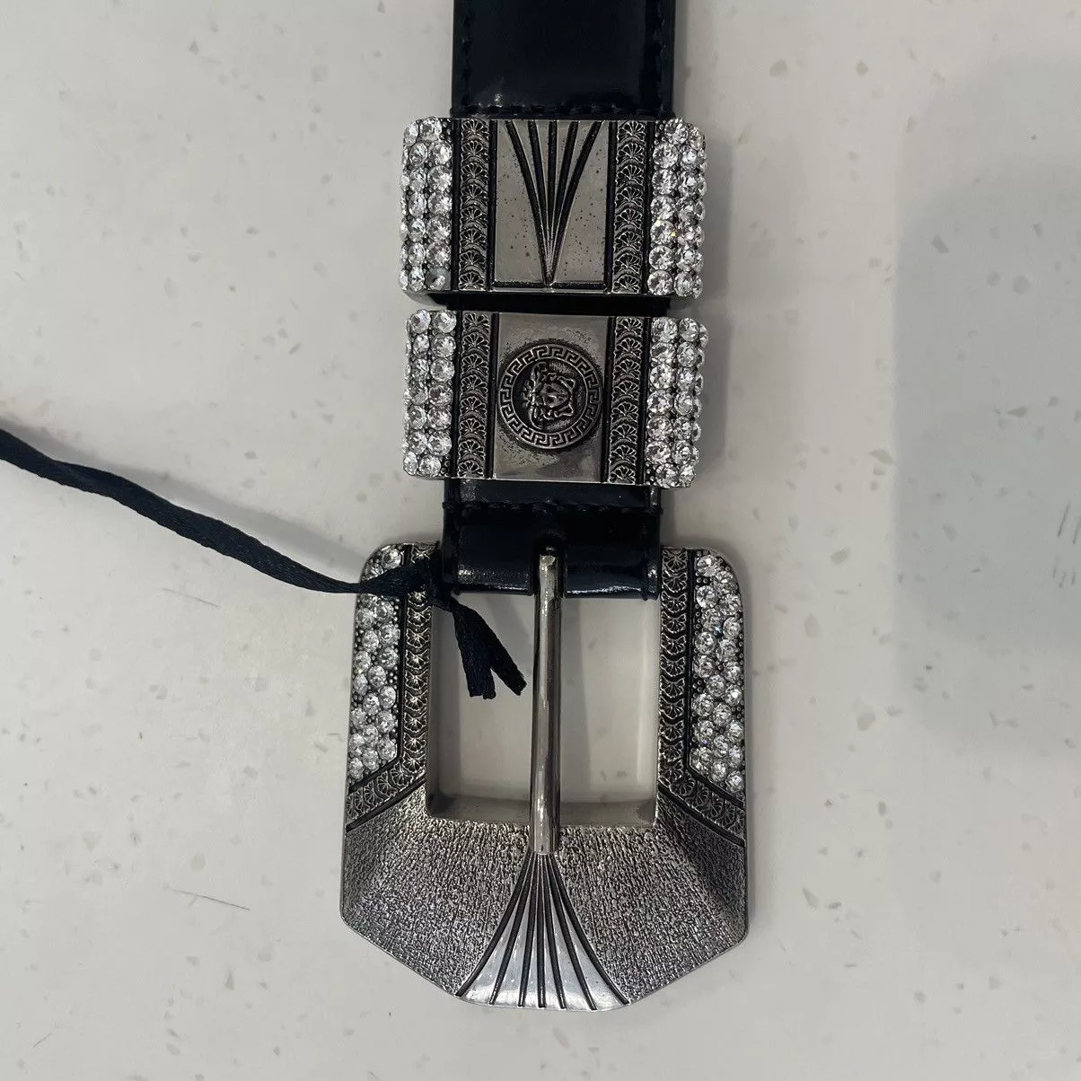 Versace Belts Versace Vitello Belt Size 85 Black