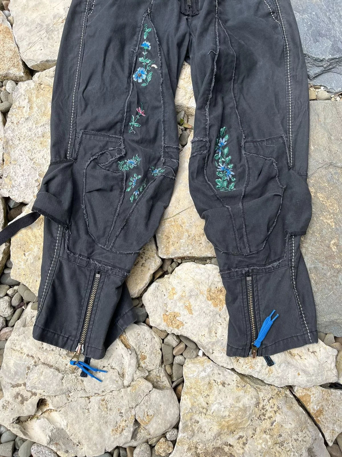 Marithe + Francois Girbaud Pants Marithe + Francois Girbaud Vintage Marithe Francois Girbaud floral y2k bondage pants Black