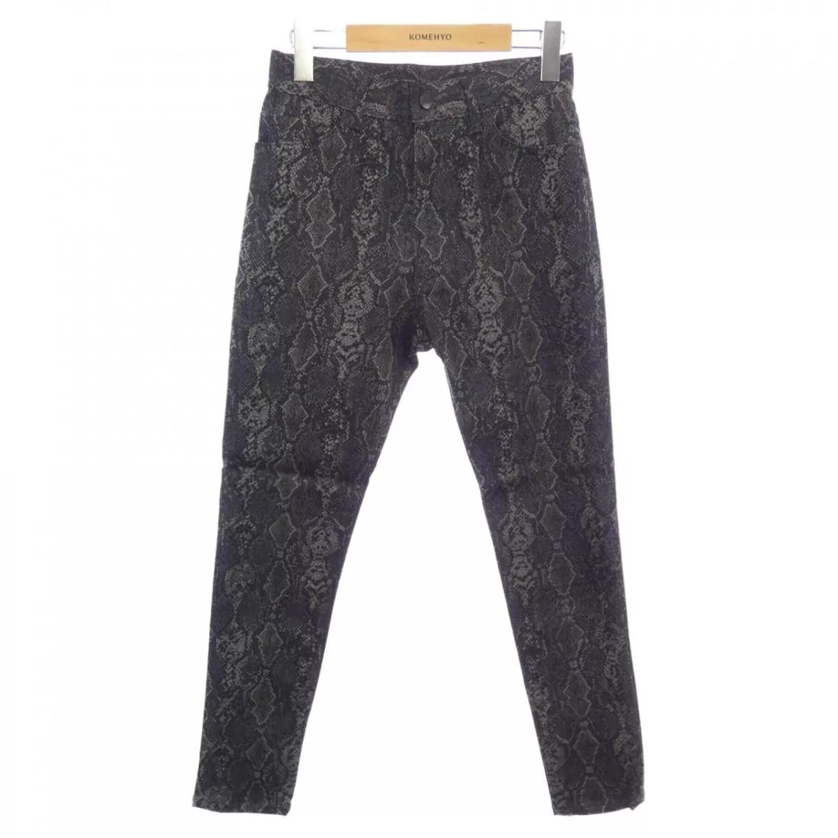Needles Cropped Pants Overall Pattern Zip Fly Gray