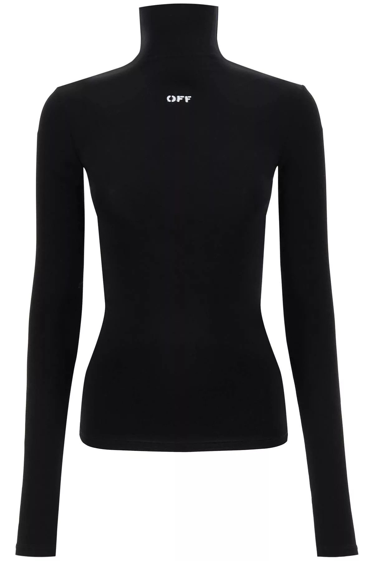 Off-White Crop Tops OFF-WHITE Second Skin Long Sleeve Turtleneck Top Gray