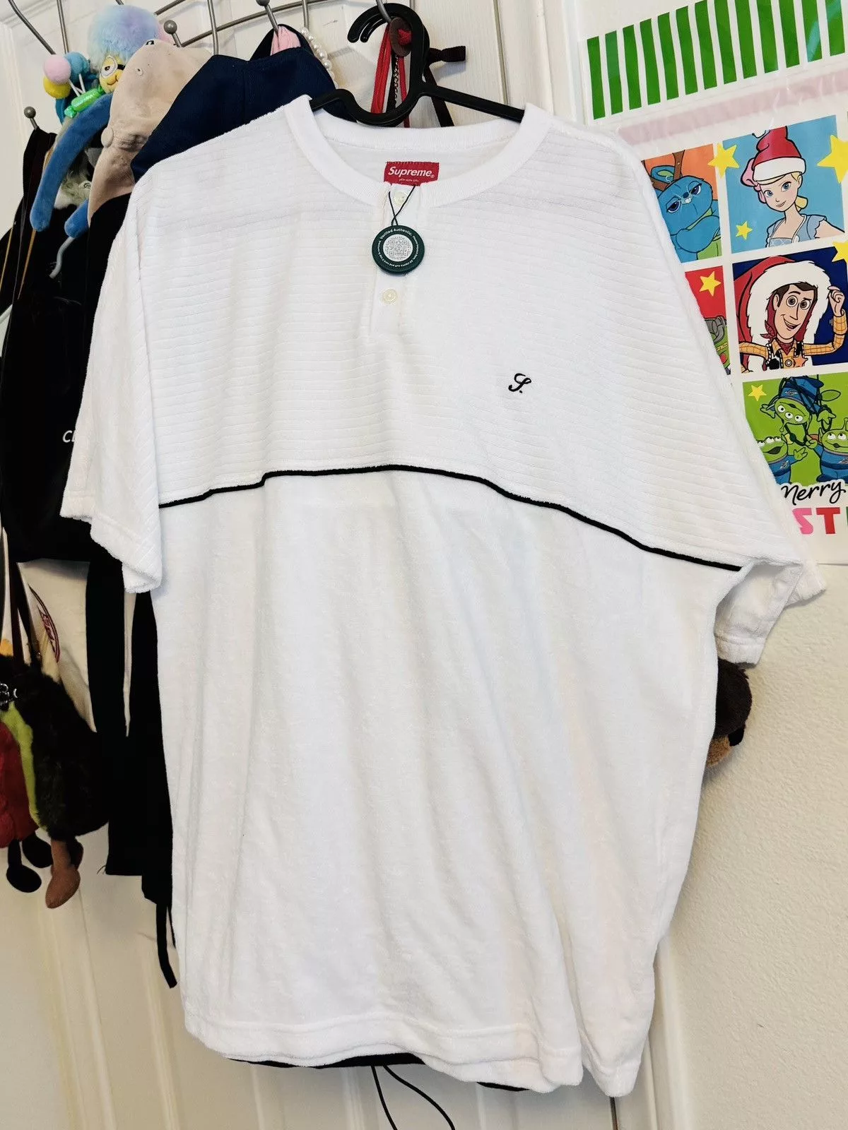 Supreme Polos Supreme × Vintage Supreme Terry Short-sleeve S/S Henley White polo t-shirt Streetwear