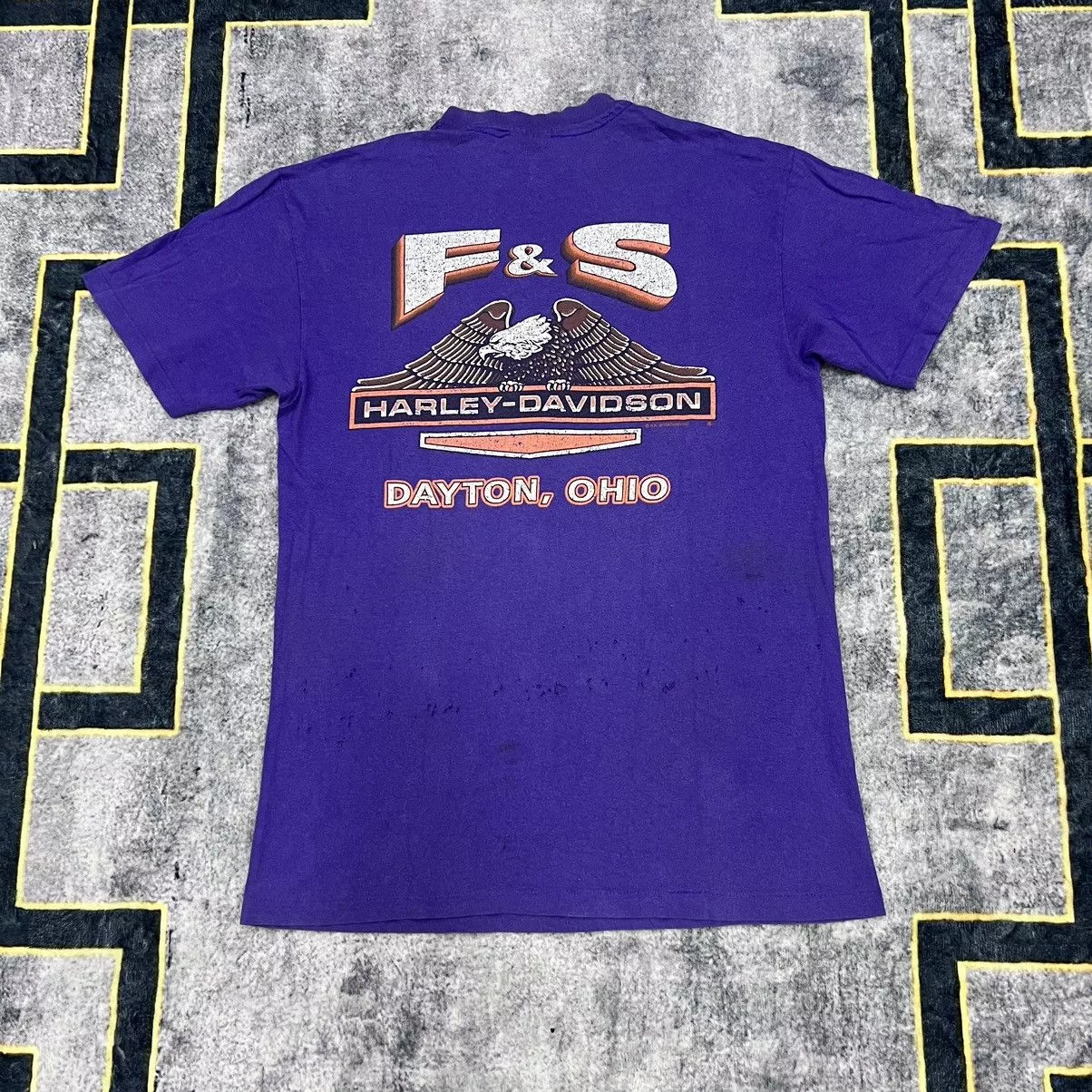 Harley Davidson Shirts Button Ups Harley Davidson × Vintage HARLEY DAVIDSON RARE VINTAGE BIKERS Purple