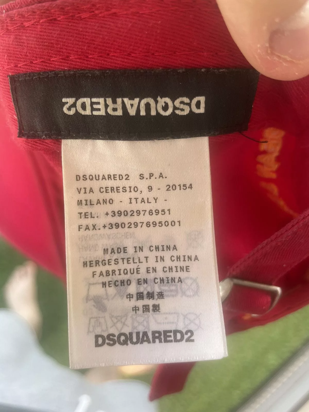 Designer Hats Designer × Dsquared2 Dsquared2 Red Distressed Baseball Cap