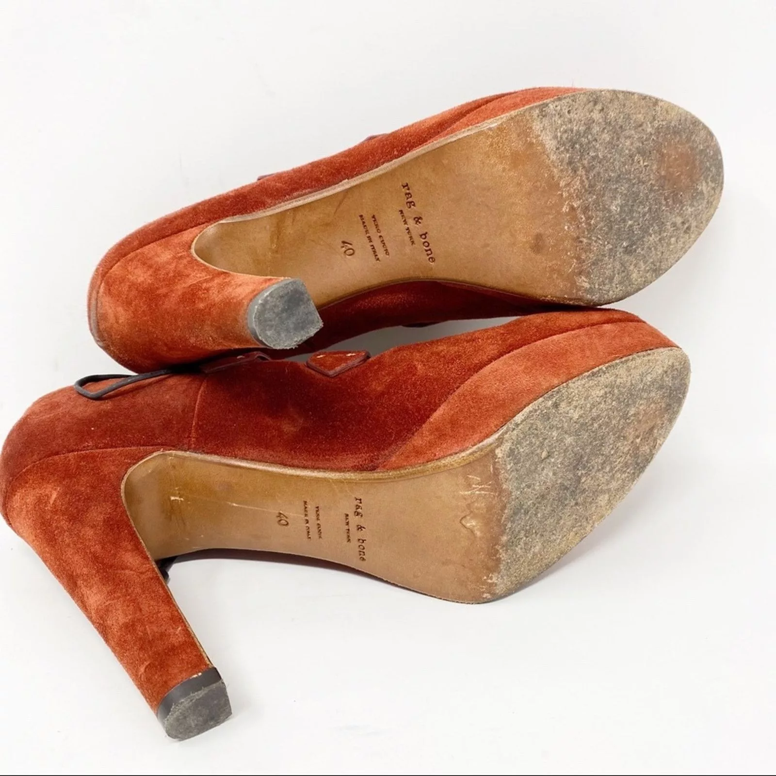 Rag & Bone Heels RAG & BONE Bailey Suede Platform Heels in Size 40 Red