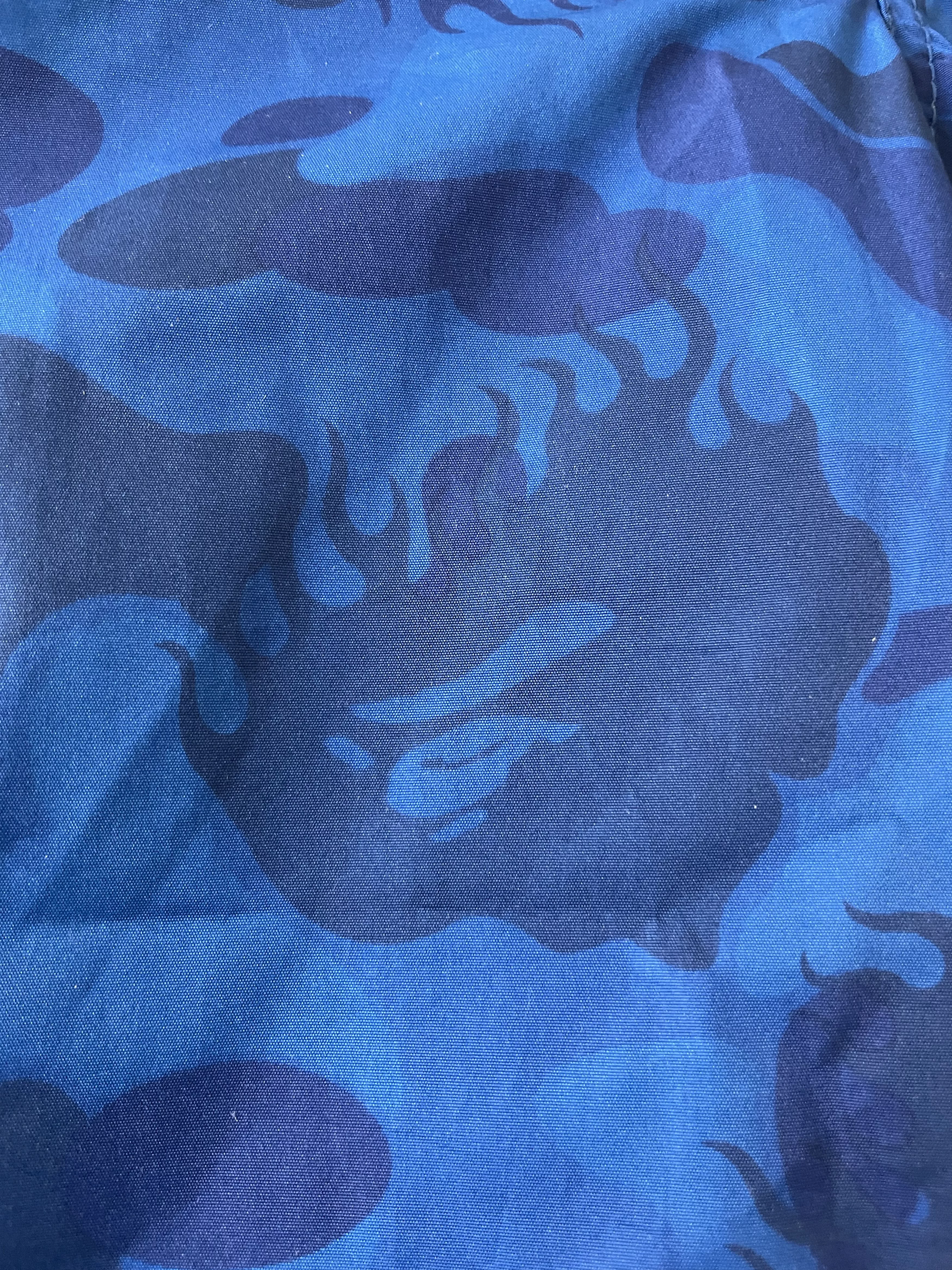 Bape Shorts Bape FIRE CAMO BEACH SHORTS Blue