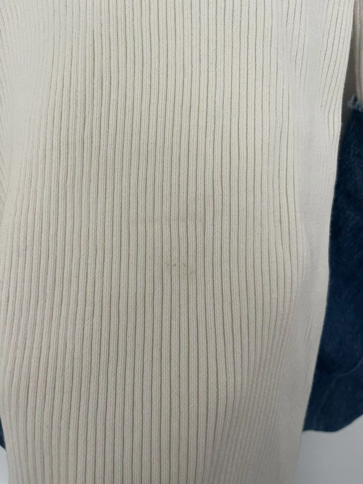 JW Anderson Sweaters JW Anderson J.W Anderson white rib top with denim sleeves