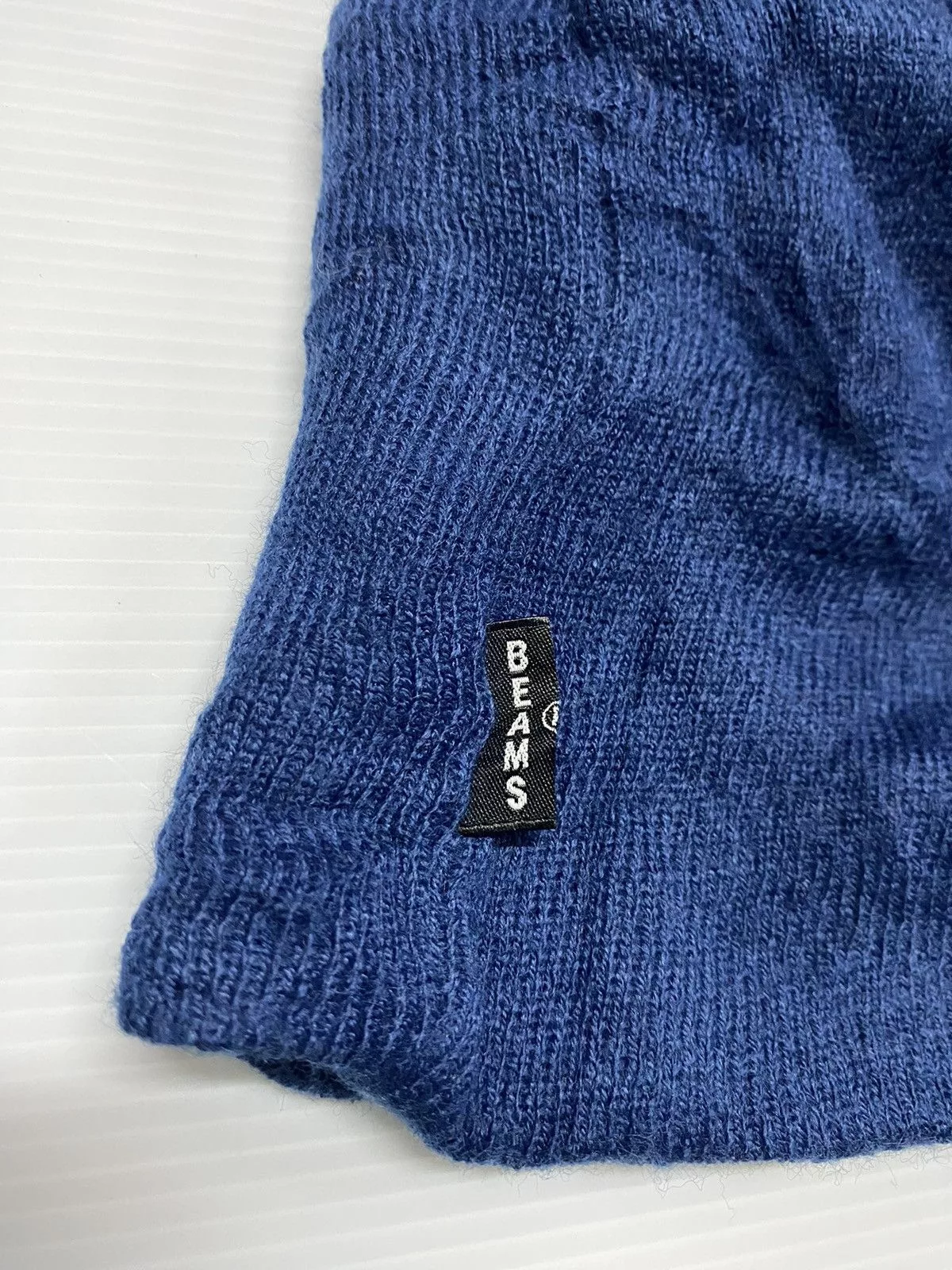Beams Plus Hats Beams Plus × Japanese Brand Beams Embroidery Beanie Hat Blue Streetwear