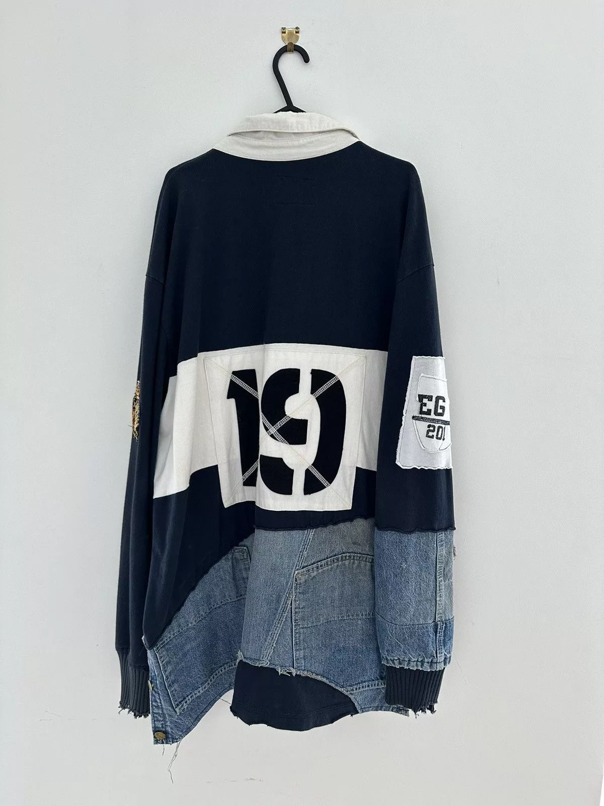 Greg Lauren Polos Greg Lauren SS19 Denim Patchwork jacket Blue