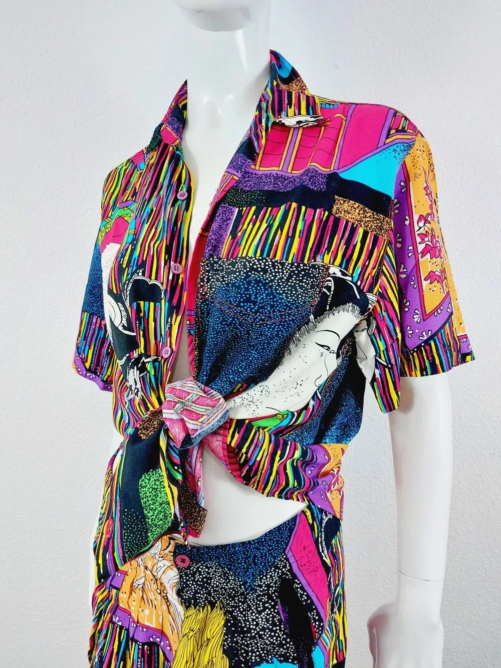 Marithe + Francois Girbaud Maxi Dresses Marithe + Francois Girbaud Dragon Tiger Boho Shirt Pants Set Multi
