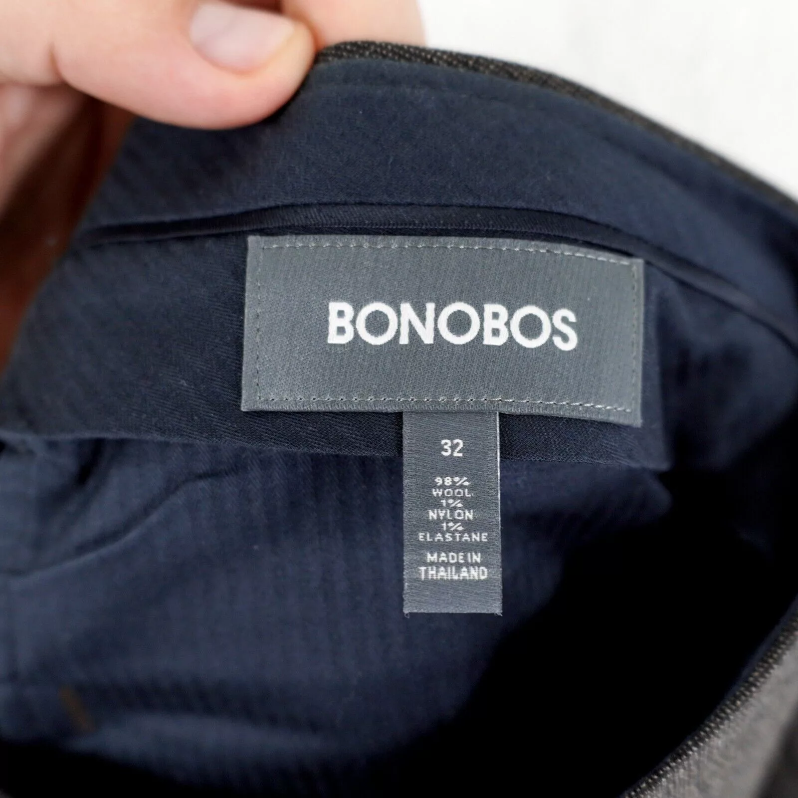 Bonobos Formal Trousers Bonobos Marzotto Wool Brown Nailshead Flat Front Mid Rise Dr