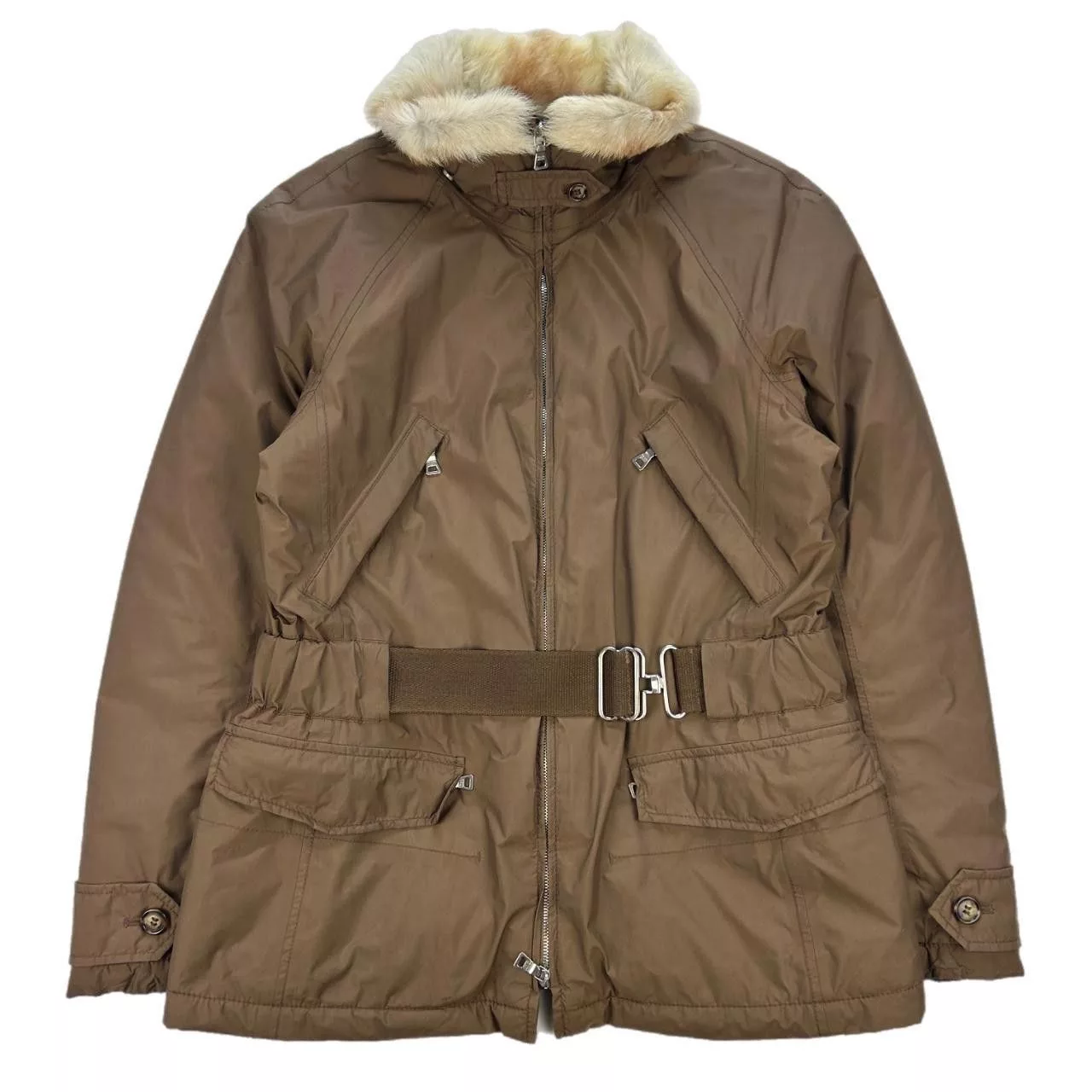 Prada Jackets Vintage Prada Sport Goat Fur Jacket Women's Size XL Brown