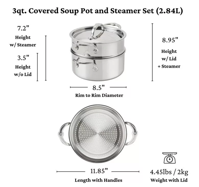 ProBond LUXE 3qt Steamer Set w/Handles