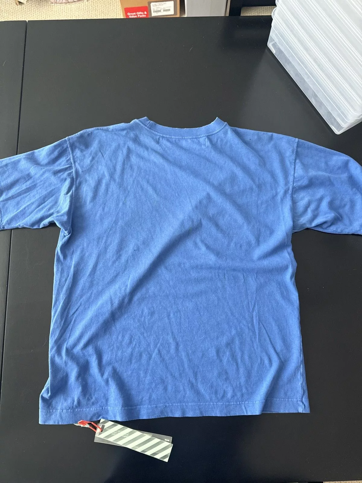 Off-White Short Sleeve T Shirts Off-White OFF WHITE Pocket-Tee 2018 Virgil Abloh Blue