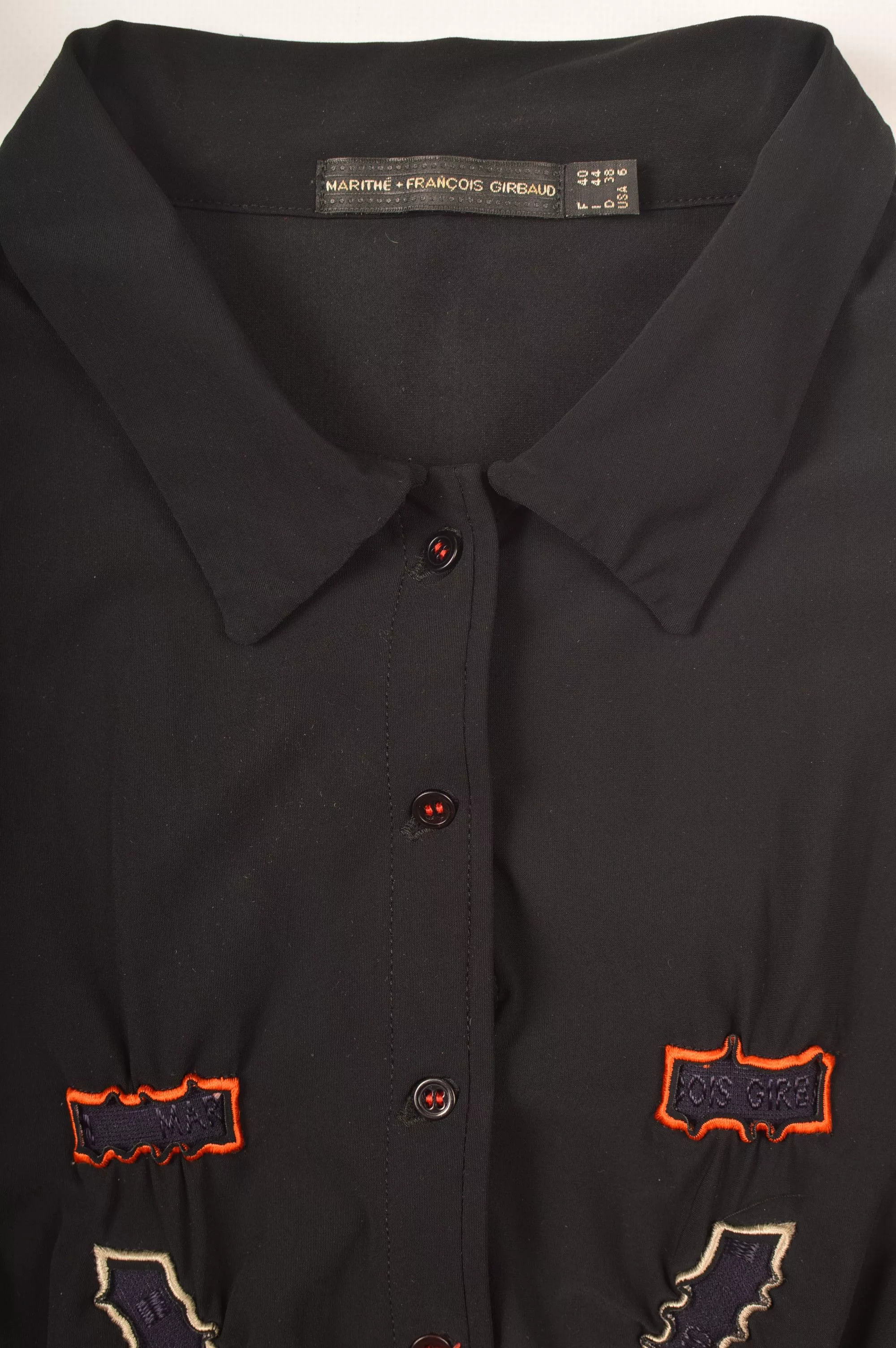 Designer Button Ups Designer × Marithe + Francois Girbaud × Vintage Marithe Francois Girbaud Cravatatakiller Button Shirt Black