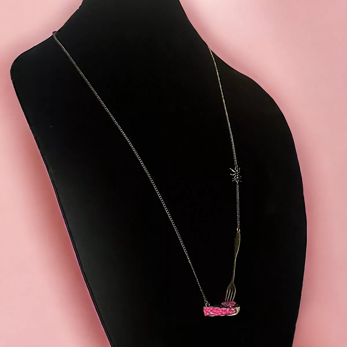 Other Necklaces Other Slice of pie with fork necklace Gold