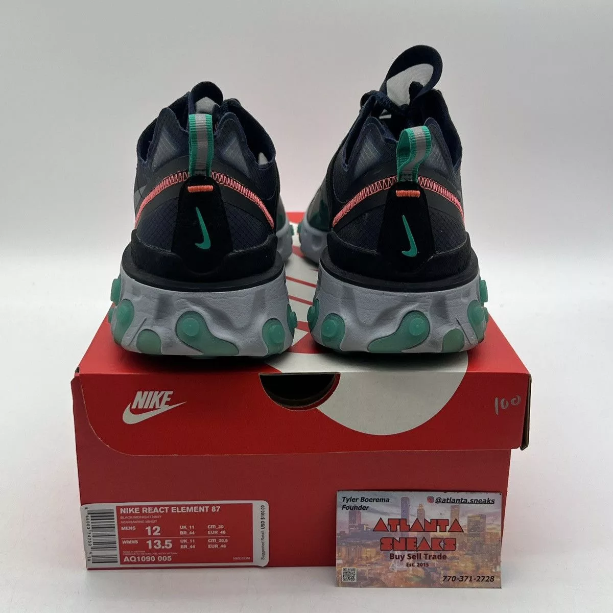 Nike Low Top Sneakers Nike React element 87 Neptune green Blue